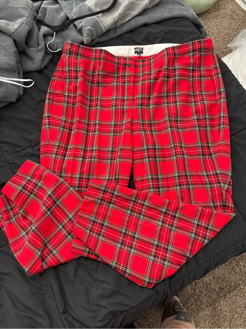 J. Crew Kate Red Plaid Women's Pants